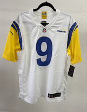 Nike Los Angeles Rams Matthew Stafford #9 Men's Jersey Size M White/Yellow/Blue picture