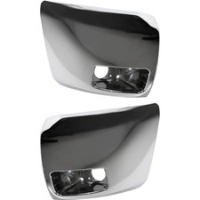 Bumper End Caps Set For 07-13 Chevy Silverado 1500 with Fog Light Hole Chrome picture