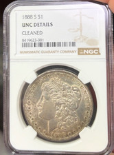 1888-S Morgan Dollar NGC Graded UNC Detail Freshly Graded picture