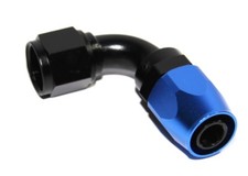 AN-10 AN10 90° Deg Swivel Fuel Oil Gas Line Hose End Fitting Adapter BLACK/BLUE picture