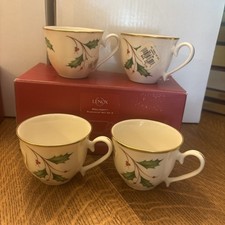 LENOX HOLIDAY DIMENSION PUNCH CUPS set of 4 NEW in original boxes picture