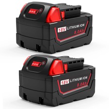 2PACK 8.0AH 18V Battery For Milwaukee For M18 Extended Capacity 48-11-1860 US picture