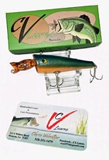 CV Lures Handcrafted Topwater Wood Lure 4 in 1/2 oz Green/Gold/Orange picture