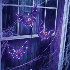 12 in Halloween Classics Twinkling LED Bats - 3-Pack  L4 NEW picture