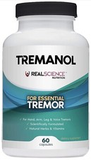 60 TREMANOL Natural Aid ESSENTIAL TREMOR RELIEF Hand Arm Leg Voice Tremors NEW picture