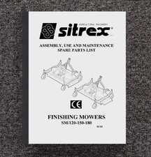120 150 180 SM Rotary Finishing Mowers Operator & Parts Manual Fits Sitrex SM258 picture