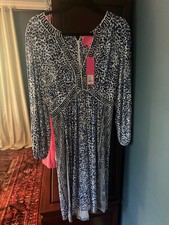 NWT Lilly Pulitzer Disney Parks Wexlee 3/4 Sleeve Dress Size 8 Blue/Resort White picture