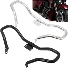 Black/Chrome Chopped Highway Engine Guard Crash Bar For Harley Touring Model 14+ picture