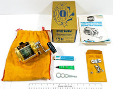 Vintage PENN International 12H Tournament Reel Gold USA w/ Box, Tool, Lube, Bag+ picture