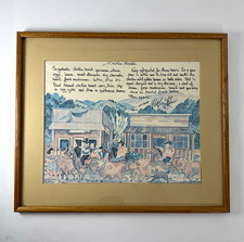 Vintage Guy Buffet 1978 Maui Hawaiian Art Prints Framed Longhi's Recipes Pair⁠ picture