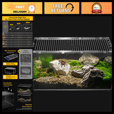 Escape Proof Magnetic Lid Reptile Tank - Small Tarantula Enclosure, Secure Habit picture