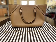 Henri Bendel Atrium Studded Leather Satchel Tote Brown picture