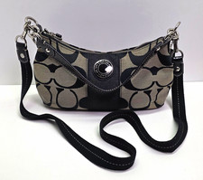 COACH #F19218 Signature Stripe Demi Crossbody Serial No#E1295 May of 2012 (READ) picture