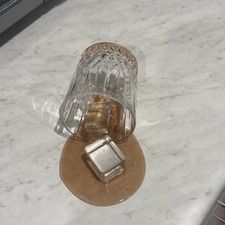 Fake Spilled Whiskey Bourbon With Fake Ice Crystal Glass Cup picture