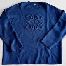 Loewe Wool Sweater Navy Embossed Logo XL picture