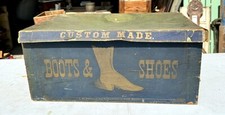 Rare Antique Boots And Shoes Wood Crate Geo. Schulz Primitive Box Victorian picture