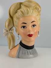 Vintage Lady Head Vase 7.5