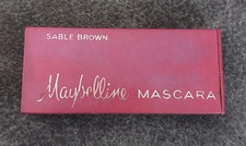 1960 Maybelline Mascara Sable Brown Script Logo Box Vtg Cosmetic Ephemera picture