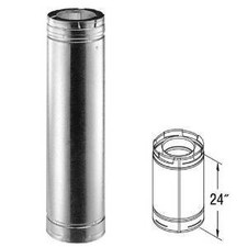DuraVent Duravent DirectVent Pro Direct Vent Pipe, Galvanized, Length: 24, Black picture