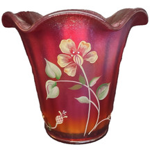 Fenton 100th Anniversary Founders Ruby Red Vase Signed Hand Painted J Robinson picture