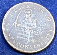 1837 Anti Andrew Jackson Political Hard Times Token Donkey Sword #539 picture