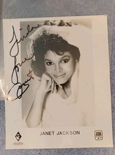 Vintage Signed Janet Jackson Rare Promotional Print to: Linda picture