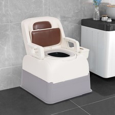 Portable Bedside Commode Fall Odor Proof Handicap Stand Alone Toilet Chair Seat picture