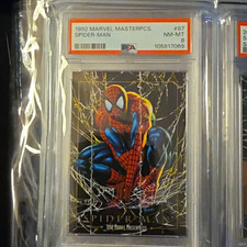 SkyBox 1992 Marvel Masterpieces Spider-Man #87 Joe Jusko PSA 8 (105917069) picture