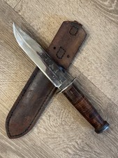Queen City Cutlery Vintage Fixed Blade WW2 6 Inch Blade Knife W Sheath picture