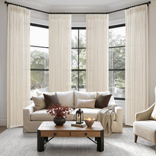 Pinch Pleated Linen Viral Curtains 4 Panels Set for Living Room 96 Inches Long, picture
