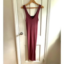 Twenty Montreal Red Ribbed T-Shirt Dress Size L Bodycon picture