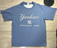 Vintage New York Yankees T Shirt Mens Large L Blue Lee Sport Baseball Club MLB T picture