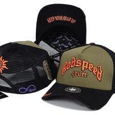 Godspeed Embroidered Gothic Letter Trucker Hat Mesh Snapback Cap Streetwear Gift picture