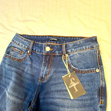 Flamingals Women's Skinny Jeans 26 Blue Medium Wash Mid Rise 5-Pocket Denim picture