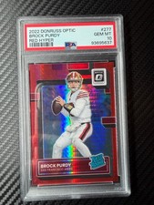 2022 Donruss Optic Red Hyper Prizm Rated Rookie Brock Purdy #277 PSA 10 picture