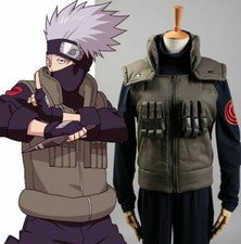 Kakashi Iruka Konoha Jonin Ninja Costume Cosplay Halloween Uniform + Headband picture
