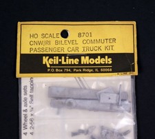 CNW and RI Bi-Level Commuter Car Truck Kit, Keil Line Models #8701, 1 Pair, NOS picture
