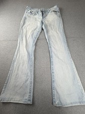 Rue21 Womens Flare Leg Jeans Size 11/12 Light Wash Blue Cotton Spandex Low Rise picture