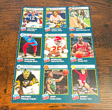 Sports Illustrated for Kids 1992 Uncut Sheet 9 Cards includes Michael Jordan picture