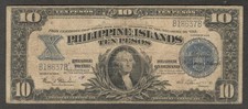 Philippines Islands 10 Pesos George Washington P-71 1924 Fine  picture