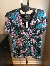 Torrid Floral Mesh Ruched Top NWT Size 1 picture