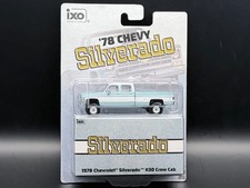 IXO Model 1978 Chevrolet Silverado K30 Crew Cab Fleetside Lifted Blue 64007 1/64 picture