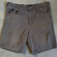 Ariat Rebar M4 Relaxed Work Shorts Mens 36 Gray Canvas Utility Cargo Pocket picture