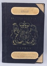 CYPRUS 1957 ISSUE BRITISH ADMINISTRATION PASSPORT CANCELLED picture