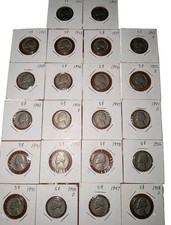  Jefferson Nickel Lot 1939-1958 (22 Coins) Estate Find Album Filler Vintage  picture