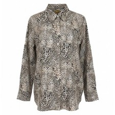 Gold Label Investments Women's 2X 22 Leopard Zebra Button Down Shirt Non Iron picture