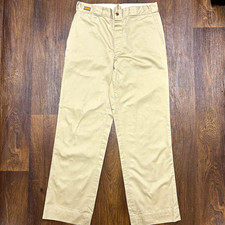 Dickies 1922 Sanforized Button Fly Beige Cotton Twill Chino Straight Pants Sz 34 picture