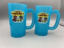 2 Super Mario Bros Nintendo 1980s 1988 Vintage vtg Blue Tumbler Cup Mug Rare  picture