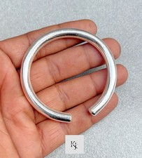 7MM Thick Massive Open Cuff Round Mens Bangle Solid 925 Sterling Silver Bangle picture
