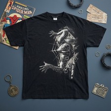Vintage 2007 Spider-Man 3 Movie Promo T-Shirt Black XL Y2K Marvel Tobey Maguire picture